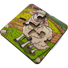 Eğitici & Öğretici Çiftlik Hayvanları 4 Parça 4 Adet Ahşap Puzzle Yapboz Seti