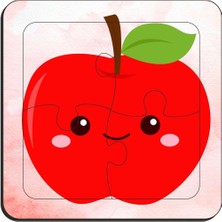 Eğitici & Öğretici Meyveler Serisi 4 Parça 4 Adet Ahşap Puzzle Yapboz Seti