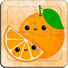 Eğitici & Öğretici Meyveler Serisi 4 Parça 4 Adet Ahşap Puzzle Yapboz Seti