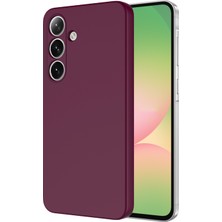 Kzy Samsung Galaxy A56 ile Uyumlu Kapak Içi Kadife Kamera Korumalı Lansman Silikon Kılıf - Mürdüm