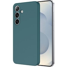 Kzy Samsung Galaxy S25 ile Uyumlu Kapak Içi Kadife Kamera Korumalı Lansman Silikon Kılıf - Yeşil