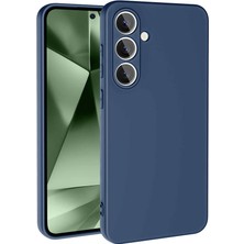 Kzy Samsung Galaxy S24 Fe ile Uyumlu Kapak Içi Kadife Kamera Korumalı Lansman Silikon Kılıf - Lacivert