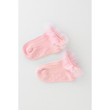 Kız Bebek Tül Aksesuarlı Step Çorap Pembe