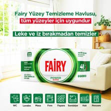 Fairy Power Wipes Yüzey Temizleme Mendili 100 Yaprak 12 Adet | Beyaz Sabun | Beyaz Sirke & Karbonat