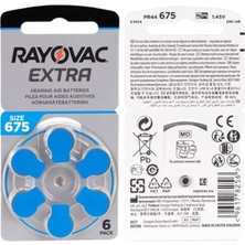 Rayovac Extra 675 Numara Işitme Cihazı Pili (5 Paket x 6 Adet= 30 Adet Pil) + Hediye Işitme Cihazı Hortumu (4 Adet, Orta-Standart Olan Kıvrılmış Hortum)