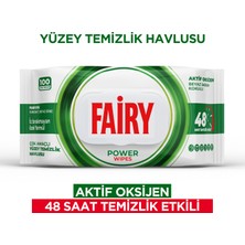 Fairy Power Wipes Yüzey Temizleme Mendili 100 Yaprak 3 Adet | Beyaz Sabun | Beyaz Sirke & Karbonat
