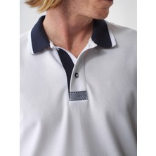 Erkek Beyaz Regular Fit Pamuklu Polo Yaka Tişört