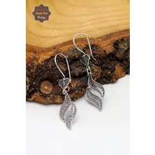 Midyat Nurtaş Gümüş Yaprak Tasarım Oksitli Telkari Kadın Gümüş Küpe 201023907