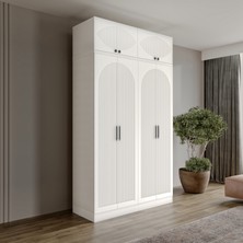 GuneyStore Ücretsiz Montaj Guneystore  Mdf Oslo 4 Kapaklı Yüklüklü Gardırop
