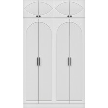 GuneyStore Ücretsiz Montaj Guneystore  Mdf Oslo 4 Kapaklı Yüklüklü Gardırop