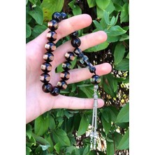 Erkek Sürmeli Bilek Boy Toz Kehribar Tesbih  MGD20203010