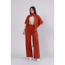 MissVina Düşük Omuz Detaylı, Beli Lastikli ve Rahat Kesim Cepli Takım 1196