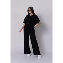 MissVina Düşük Omuz Detaylı, Beli Lastikli ve Rahat Kesim Cepli Takım 1196