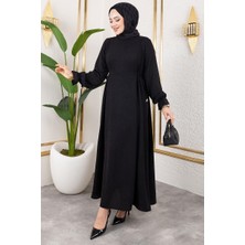 MecModest Yanları Bağcıklı Elbise Siyah