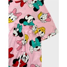 Aliş Kids Kız Çocuk Pamuklu Pembe Sevimli Ördekler Desenli Kısa Kollu Şortlu Yazlık Pijama Takımı