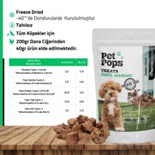 Pet Pops Köpekler İçin Takviye & Ödül Maması - Dana Ciğer /  Doğal / Freeze Dry