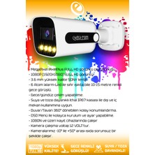 Elitcam 4 Kameralı Zebra 4 Dış Kamera Set 500 GB HDD Full HD Renkli Gece Görüşlü Güvenlik Kamerası Sistemi