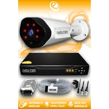 Elitcam 1 Kameralı Uzay 1 Dış Kamera Set HDD'siz Full HD Gece Görüşlü Güvenlik Kamerası Sistemi
