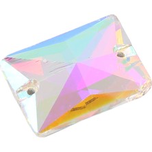 Kare Dikili Taş Kristal Berrak Giysi Dikimi Cam Boncuklar 18X25MM (Yurt Dışından)