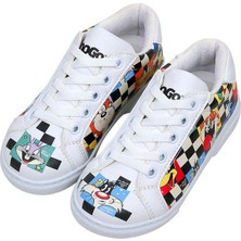 Unisex Çocuk Vegan Deri Beyaz Sneakers - Warner Bros You're-Despicable Tasarım