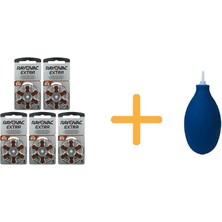 Rayovac Extra 312 Numara Işitme Cihazı Pili (5 Paket x 6 Adet = 30 Adet Pil) + Hediye Işitme Cihazı El Pompası (Puar)