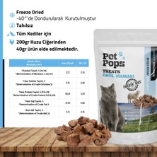 Pet Pops Kediler İçin Takviye ve  Ödül Maması - Kuzu Ciğer /  Doğal / Freeze Dry