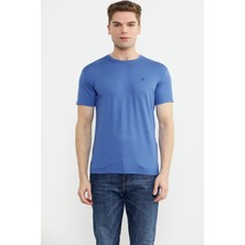 Sementa Sıfır Yaka Basic Tişört - Saks