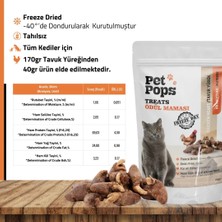 Pet Pops Kediler İçin Takviye ve Ödül Maması - Tavuk Yürek /  Doğal / Freeze Dry