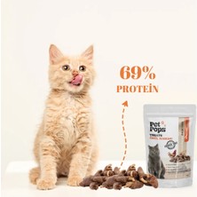 Pet Pops Kediler İçin Takviye ve Ödül Maması - Tavuk Yürek /  Doğal / Freeze Dry