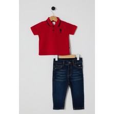 U.s Polo Assn Erkek Bebek 2li  Pike T-Shırt Takım Kırmızı