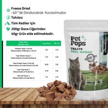 Pet Pops Kediler İçin Takviye ve Ödül Maması - Dana Ciğer /  Doğal / Freeze Dry