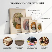 Artiera Sevimli Zürafa Çocuk Odası ve Bebek Odası Ahşap Çerçeveli Duvar Tablosu