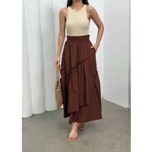 Jennyfer Garment Ithal Terikoton  Kumaş Cep Detaylı Tasarım Etek