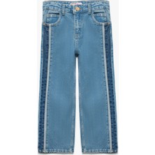 Koton Pamuklu Renk Bloklu Geniş Paça Denim Pantolon
