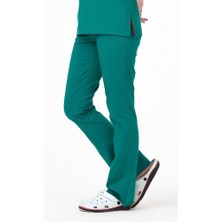 Ultralycra Spaniard - Likralı Doktor Hemşire Scrubs Tek Alt Cerrahi Forma (Kadın), Cerrahi Yeşil