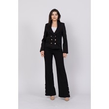 Premium Düğme Detaylı Fletolu Ceket Pantolon Takım 1179