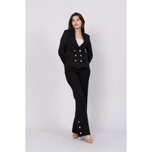 Premium Düğme Detaylı Fletolu Ceket Pantolon Takım 1179
