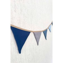 Müslin, Pastel Renkli, Üçgen Kumaş Flama Banner Çocuk Bebek Odası Duvar Aksesuarı