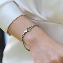 Yarı Gurmet Zincirli Gümüş Bileklik