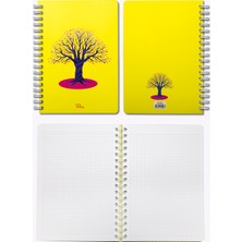 Prestij Tree Neon Sarı Kareli Defter 17X24