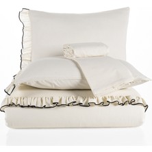 Lotis %100 Pamuklu Süs Overlok Dikişli Fırfırlı Yıkamalı Battal Boy Nevresim Takımı 240*220