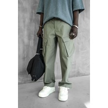 Erkek Kargo Cepli Esnek Baggy Pantolon Yeşil