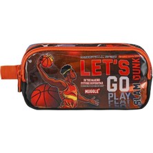 Muggle 2 Bölmeli Jump Ball Kalem Çantası Siyah (MU-9126)