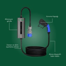 Truwatt ZTA320 Taşınabilir Elektrikli Araç Şarj Cihazı 32A/7KW/220V (20 Metre)