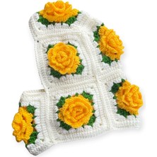Gül Motifli Crochet Balaclava El Örgüsü Boyunluklu Bere,örgü Şapka