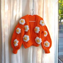 El Örgüsü Papatya Kadin Hırka