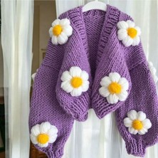 El Örgüsü Papatya Kadin Hırka