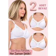 Odise 2 Adet Dantel Detaylı Pamuk Toparlayıcı Telsiz Sütyen (Büyük Beden Mevcuttur)