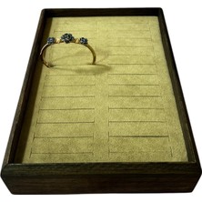 Megass Dekor Yerli Üretim Ahşap Model 25 / 18 cm Sütlü Kahve Renk Batırmalı Bileklik Kelepçe Tablası