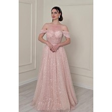 Yonca Moda Evi Store Pudra Pullu Kumaş 1818